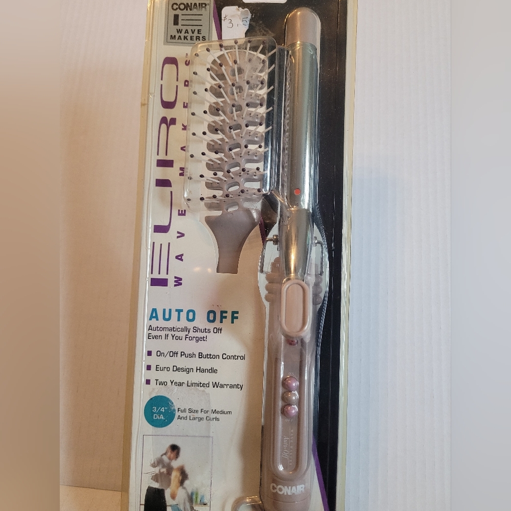 NOS New Vintage 90's Conair EURO WAVE MAKER  combo with Brush